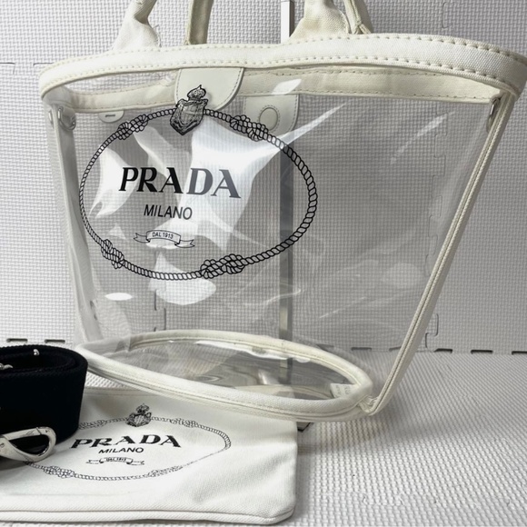 Prada Canapa Tote Bag, Plexi PVC - Picture 5 of 7